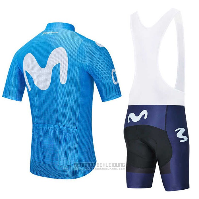 2020 Fahrradbekleidung Movistar Blau Trikot Kurzarm und Tragerhose